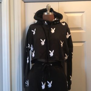 Playboy x Missguided set sweatshirt & pants, XS/ S